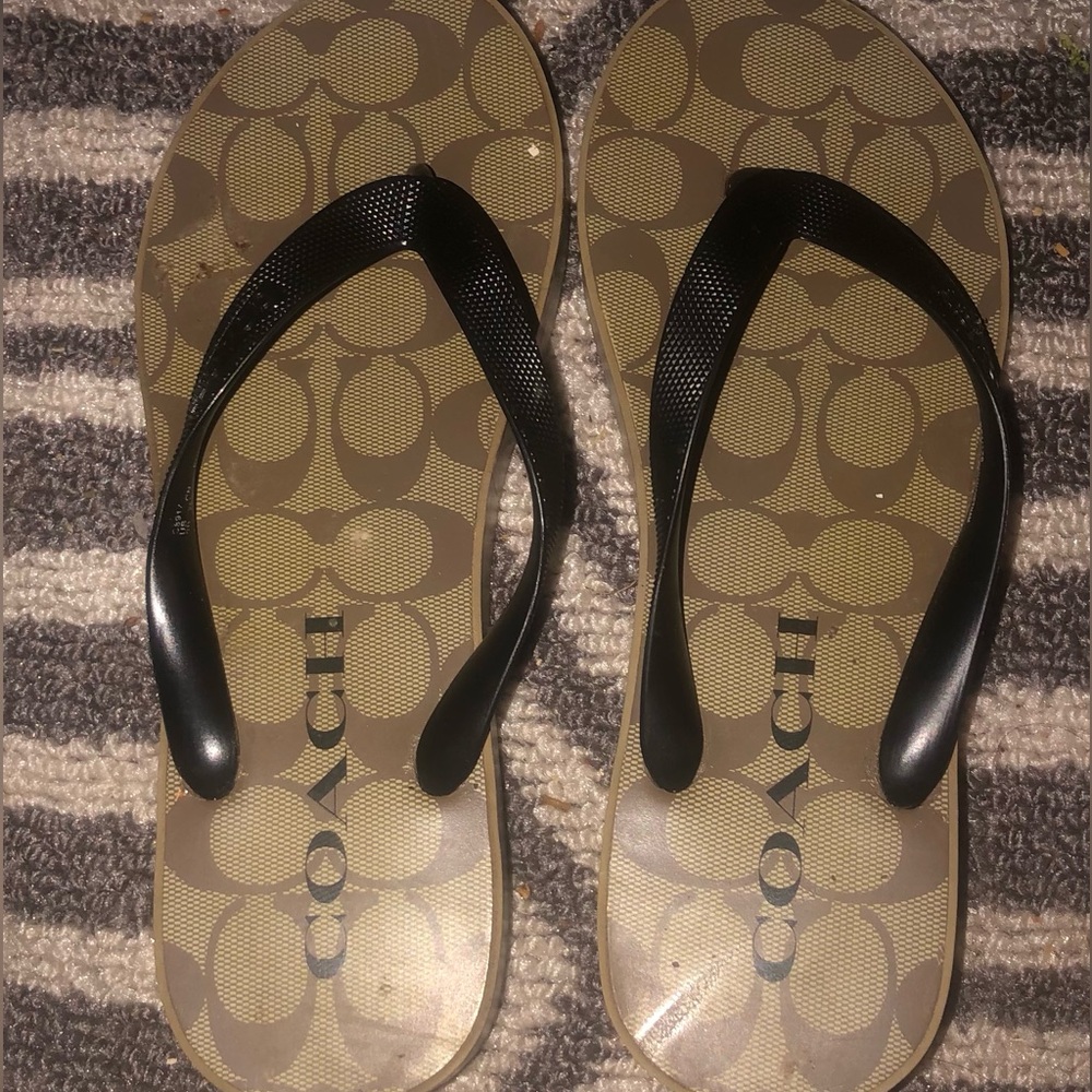 Coach women Lynn Wedge signature Flip-flop Sandals US-9B